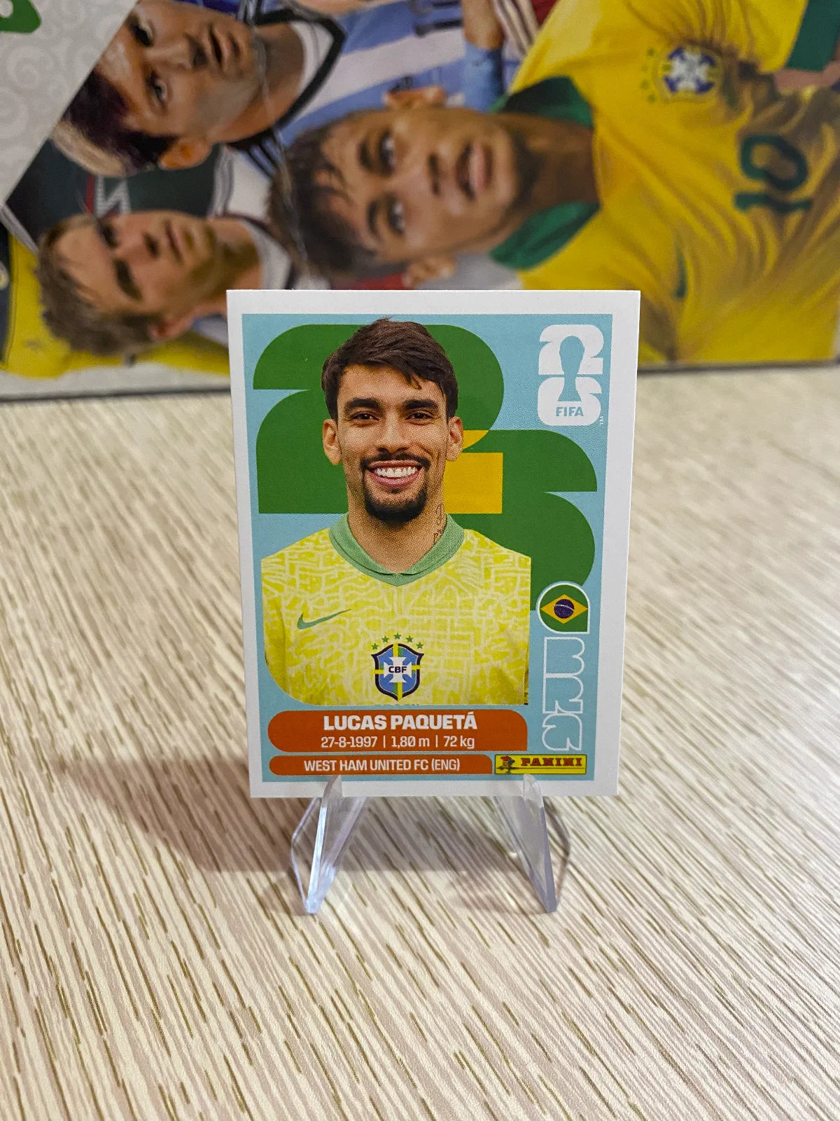 2026 Panini FIFA World Cup Stickers (Blue Fronts w/ White Border) - #BRA9 Lucas Paquetá