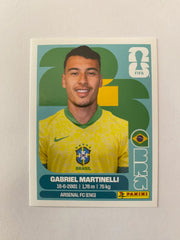 2026 Panini FIFA World Cup Stickers Blue Fronts w/ White Border - #BRA18 Gabriel Martinelli