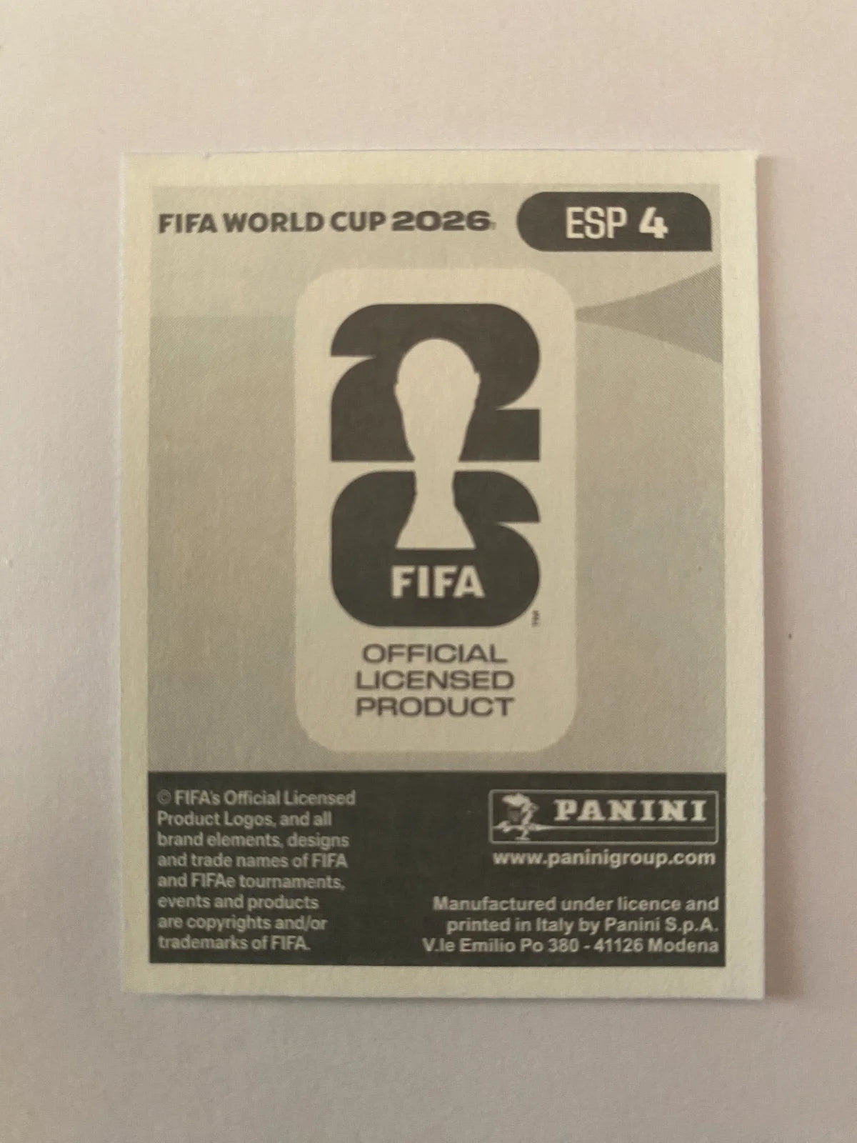 2026 Panini FIFA World Cup Stickers Blue Fronts w/ White Border - #ESP4 Aymeric Laporte