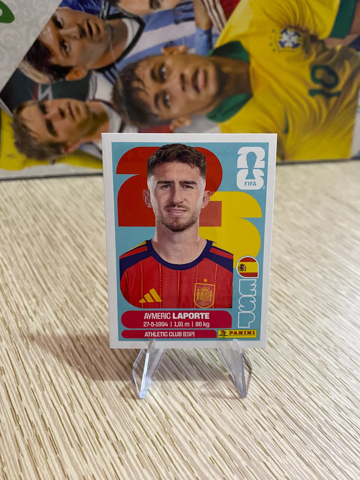 2026 Panini FIFA World Cup Stickers Blue Fronts w/ White Border - #ESP4 Aymeric Laporte