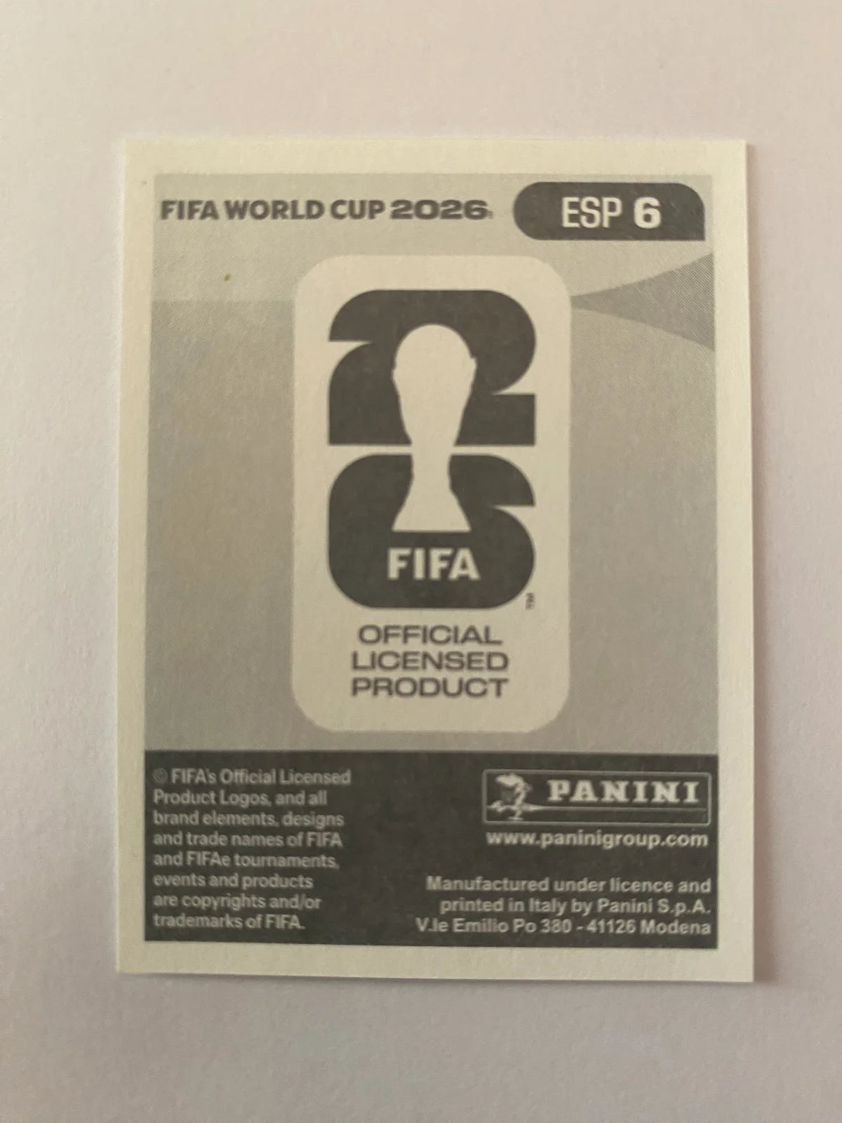 2026 Panini FIFA World Cup Stickers Blue Fronts w/ White Border - #ESP6 Pedro Porro