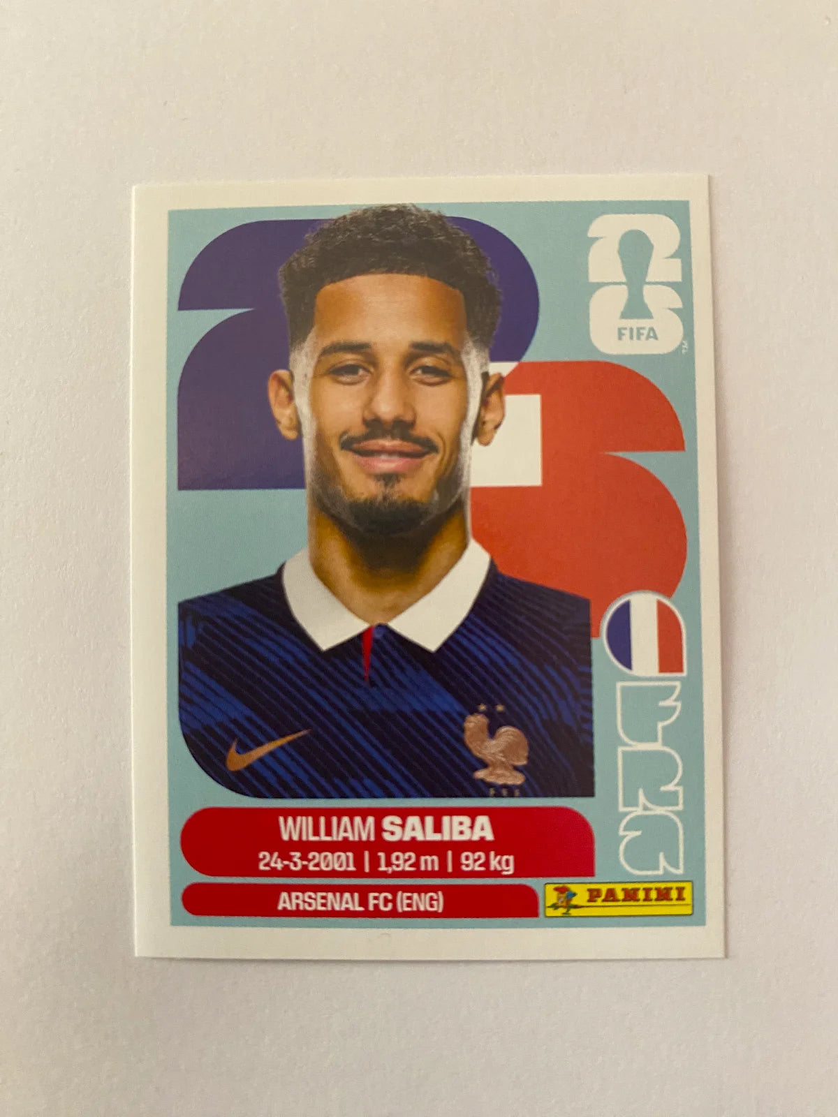 2026 Panini FIFA World Cup Stickers Blue Fronts w/ White Border - #FRA4 William Saliba