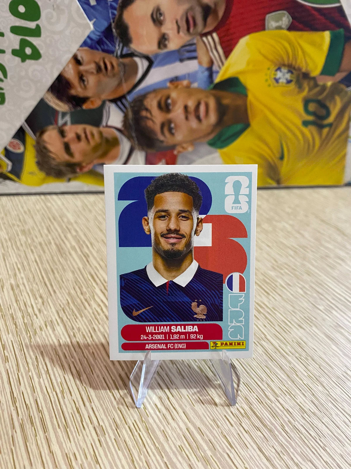 2026 Panini FIFA World Cup Stickers Blue Fronts w/ White Border - #FRA4 William Saliba