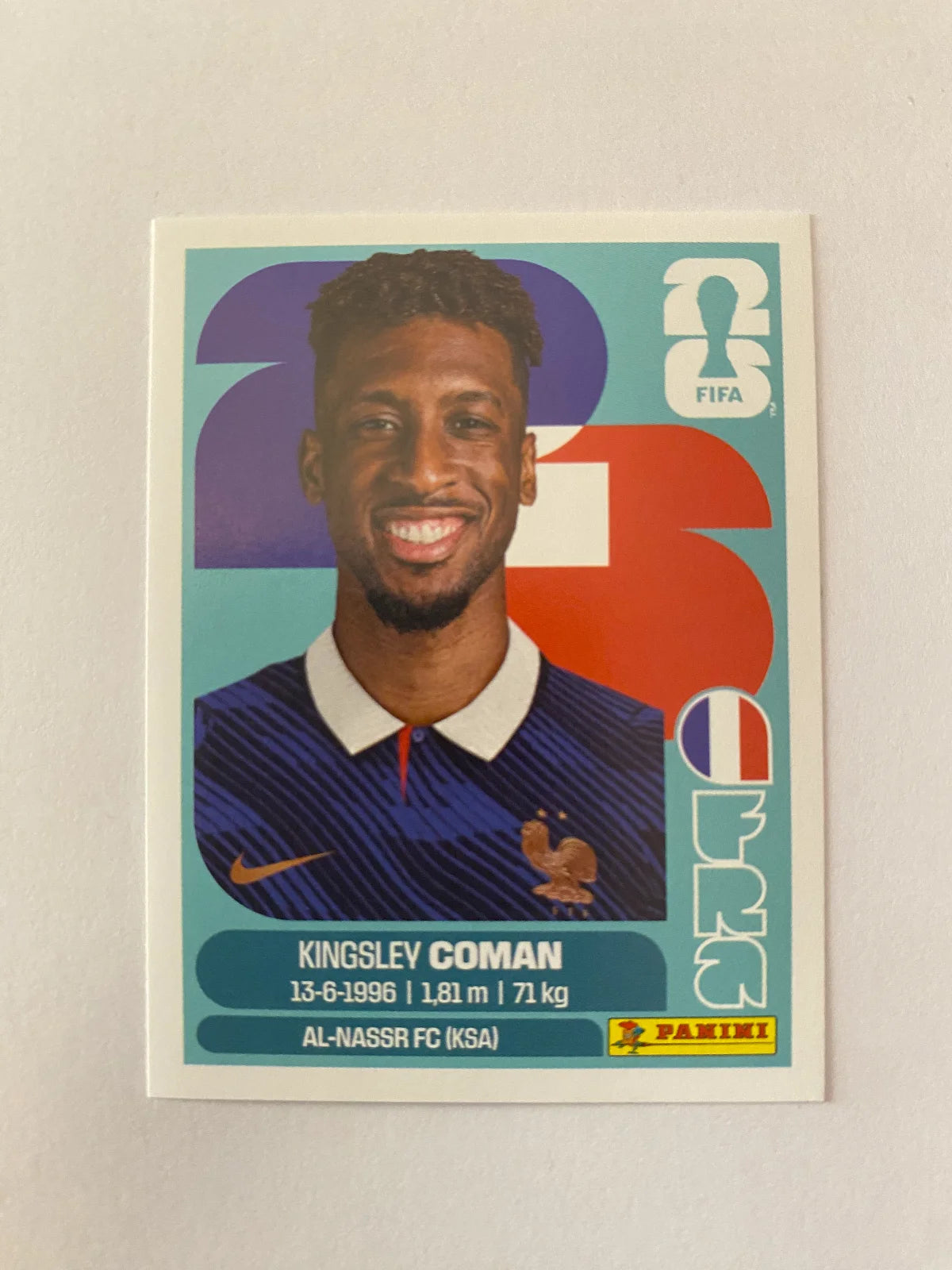 2026 Panini FIFA World Cup Stickers Blue Fronts w/ White Border - #FRA18 Kingsley Coman