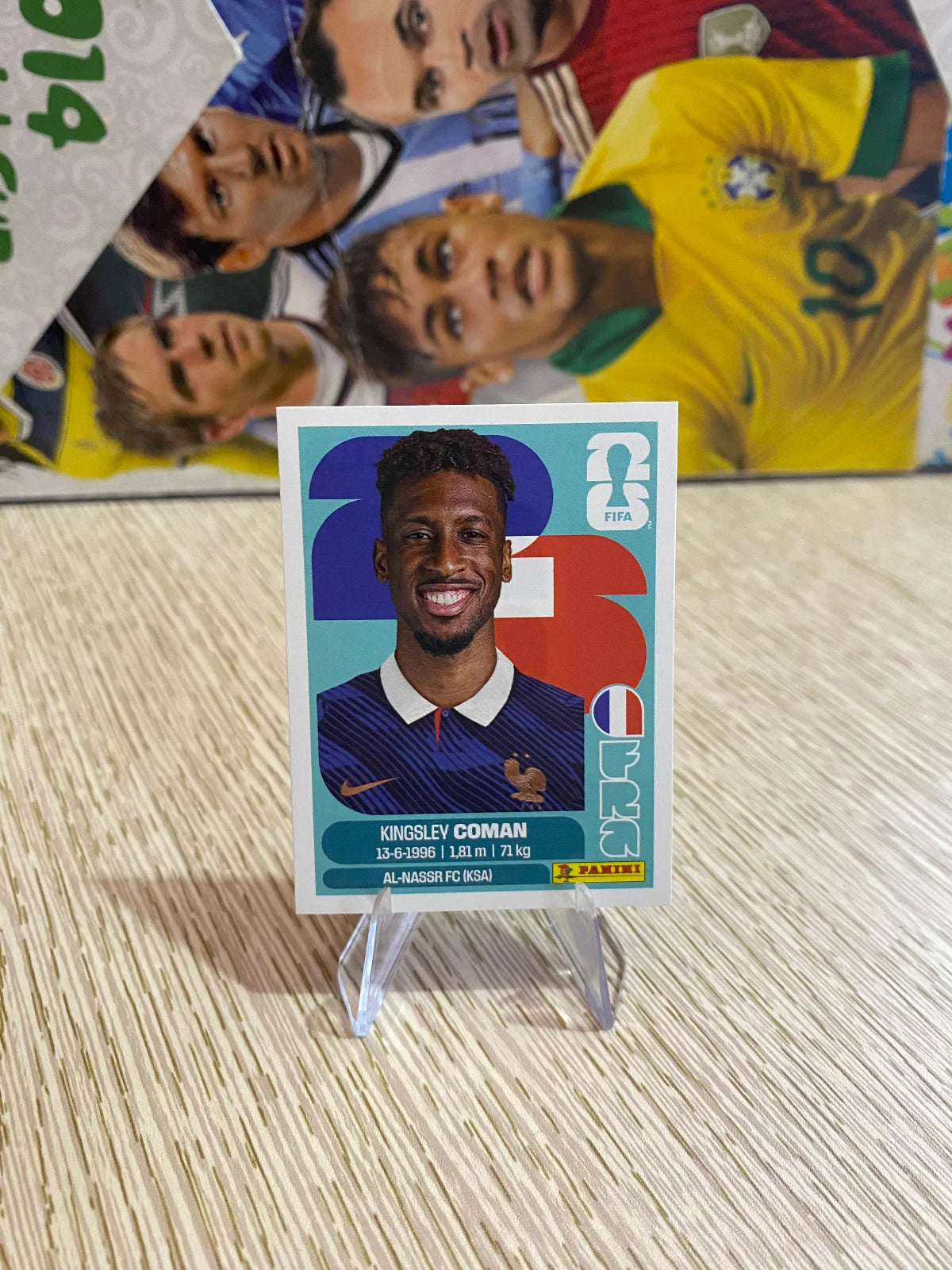 2026 Panini FIFA World Cup Stickers Blue Fronts w/ White Border - #FRA18 Kingsley Coman