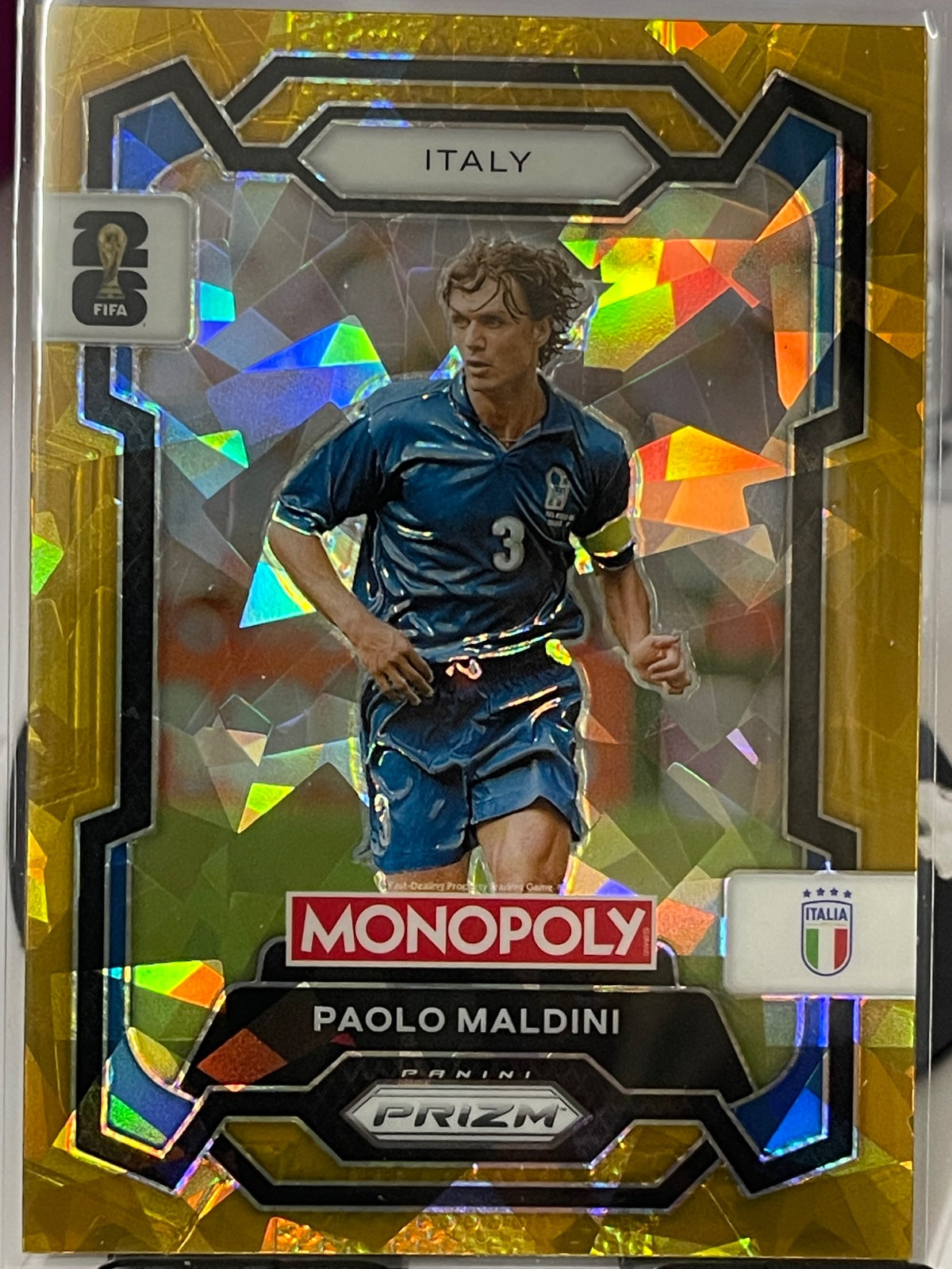 Paolo Maldini Gold Cracked Ice card