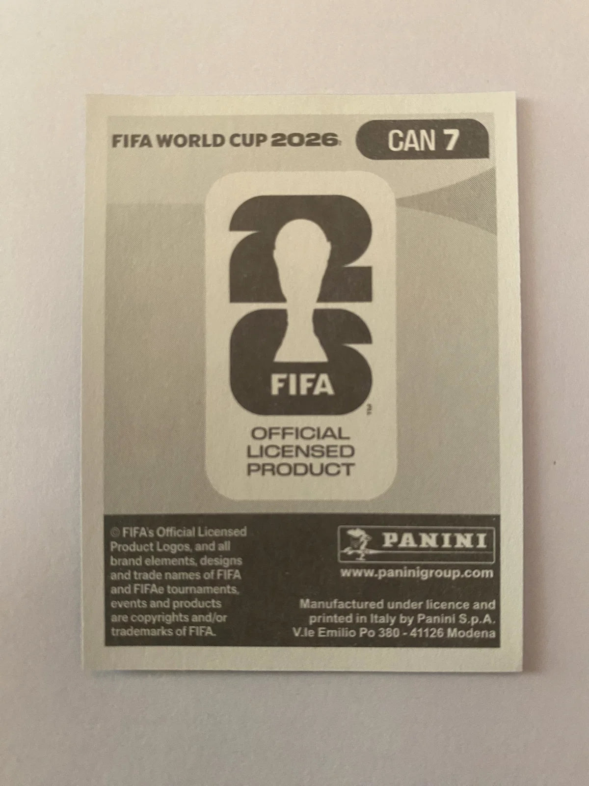 2026 Panini FIFA World Cup Stickers Blue Fronts w/ White Border - Blue #CAN7 Derek Cornelius