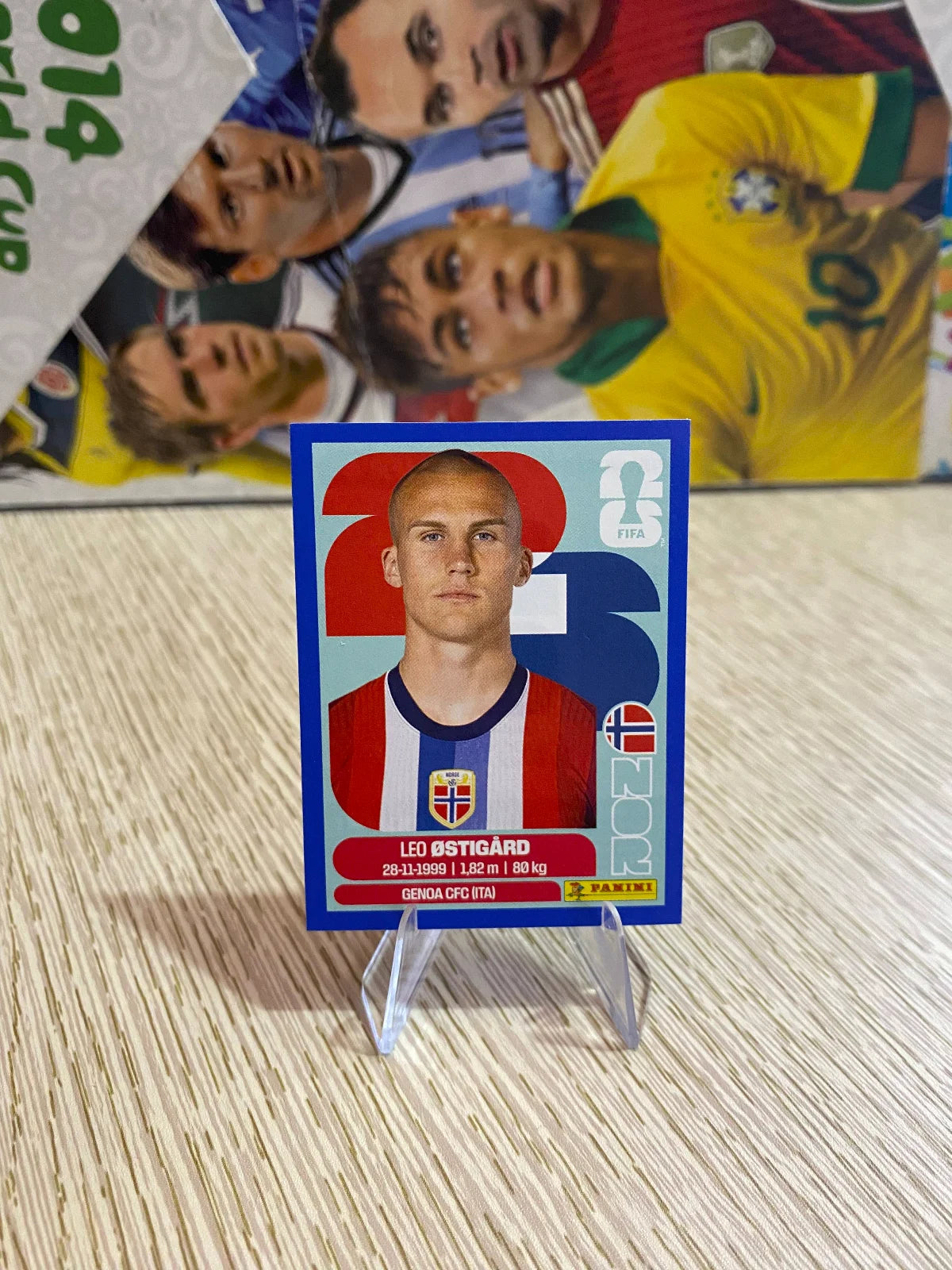 2026 Panini FIFA World Cup Stickers Blue Fronts w/ White Border - Blue #NOR4 Leo Ostigård