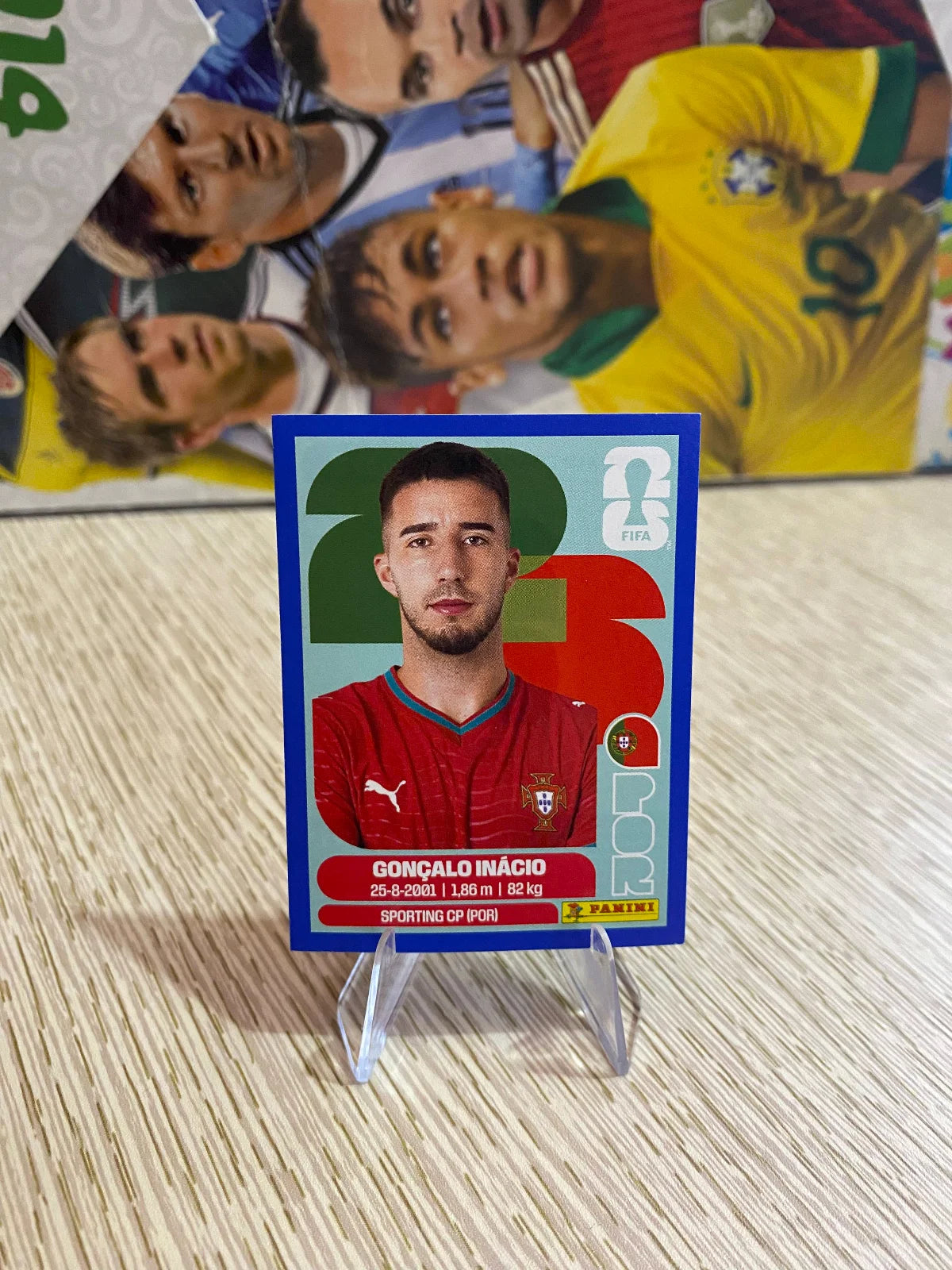 2026 Panini FIFA World Cup Stickers Blue Fronts w/ White Border - Blue #POR8 Gonçalo Inácio