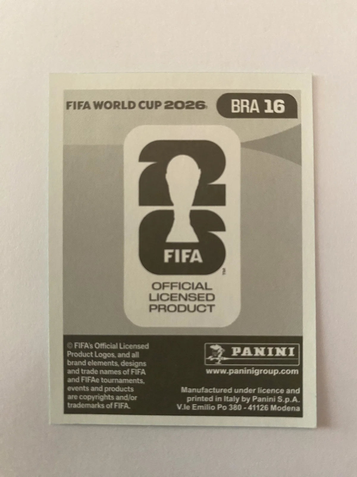 2026 Panini FIFA World Cup Stickers International Edition "Printed in Italy" Back - #BRA16 João Pedro