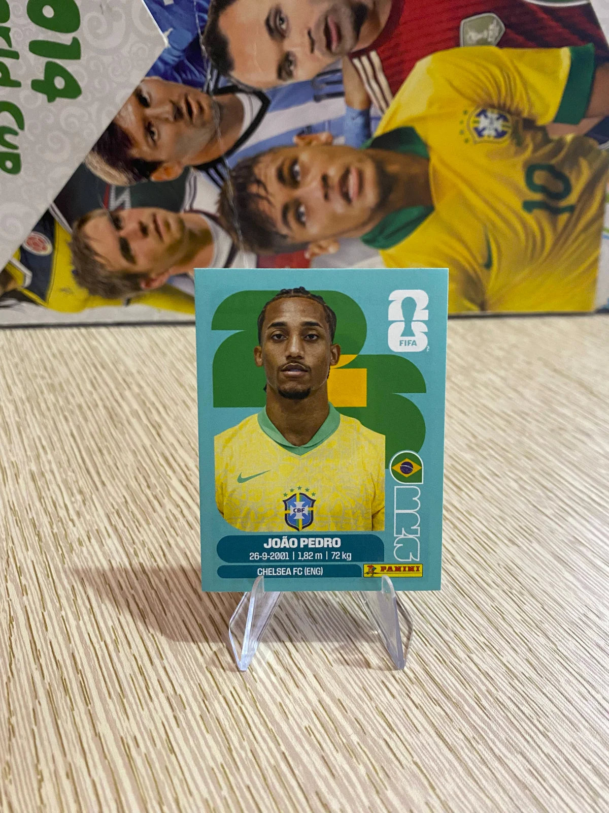 2026 Panini FIFA World Cup Stickers International Edition "Printed in Italy" Back - #BRA16 João Pedro