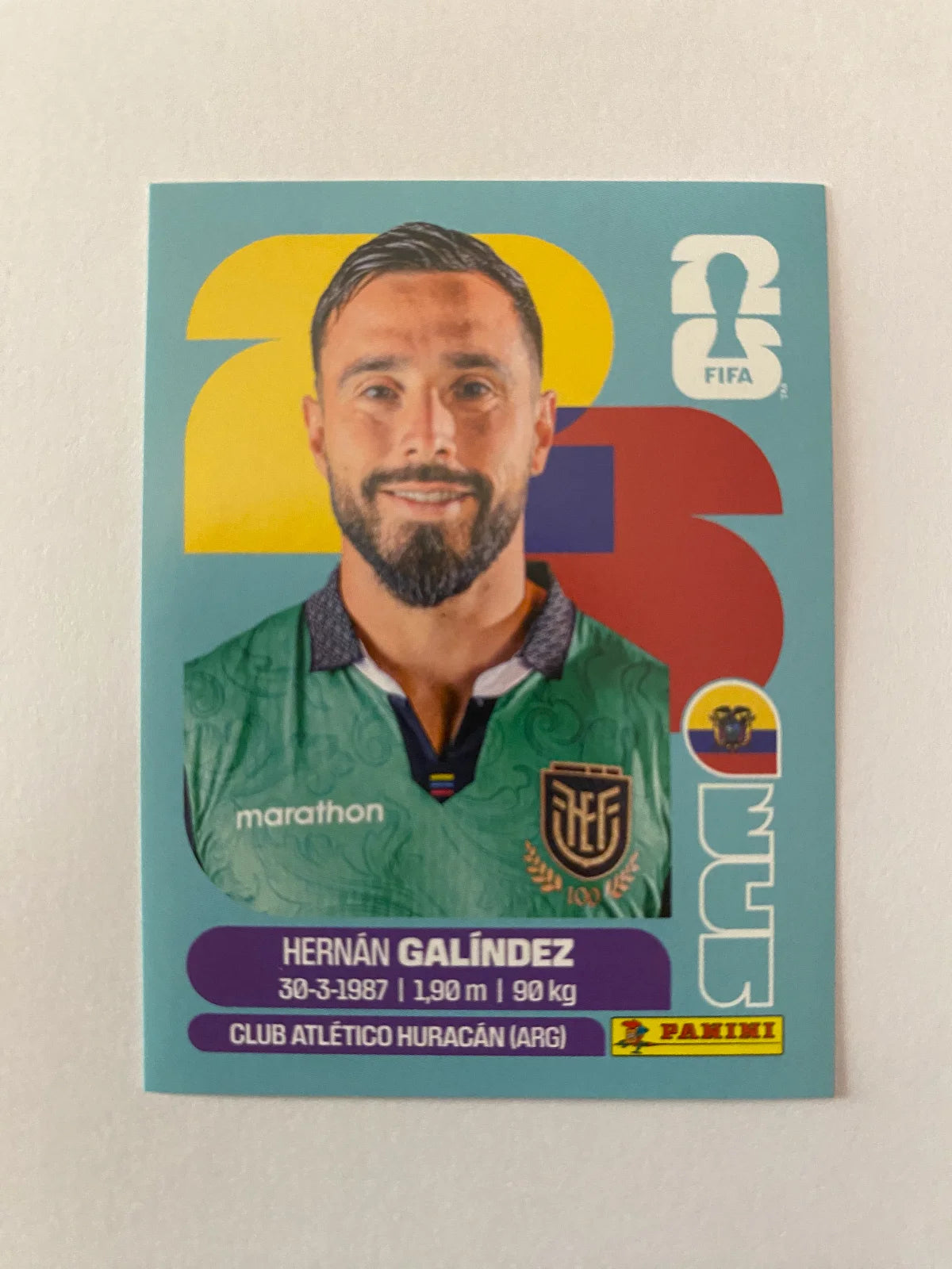 2026 Panini FIFA World Cup Stickers International Edition "Printed in Italy" Back - #ECU2 Hernán Galíndez