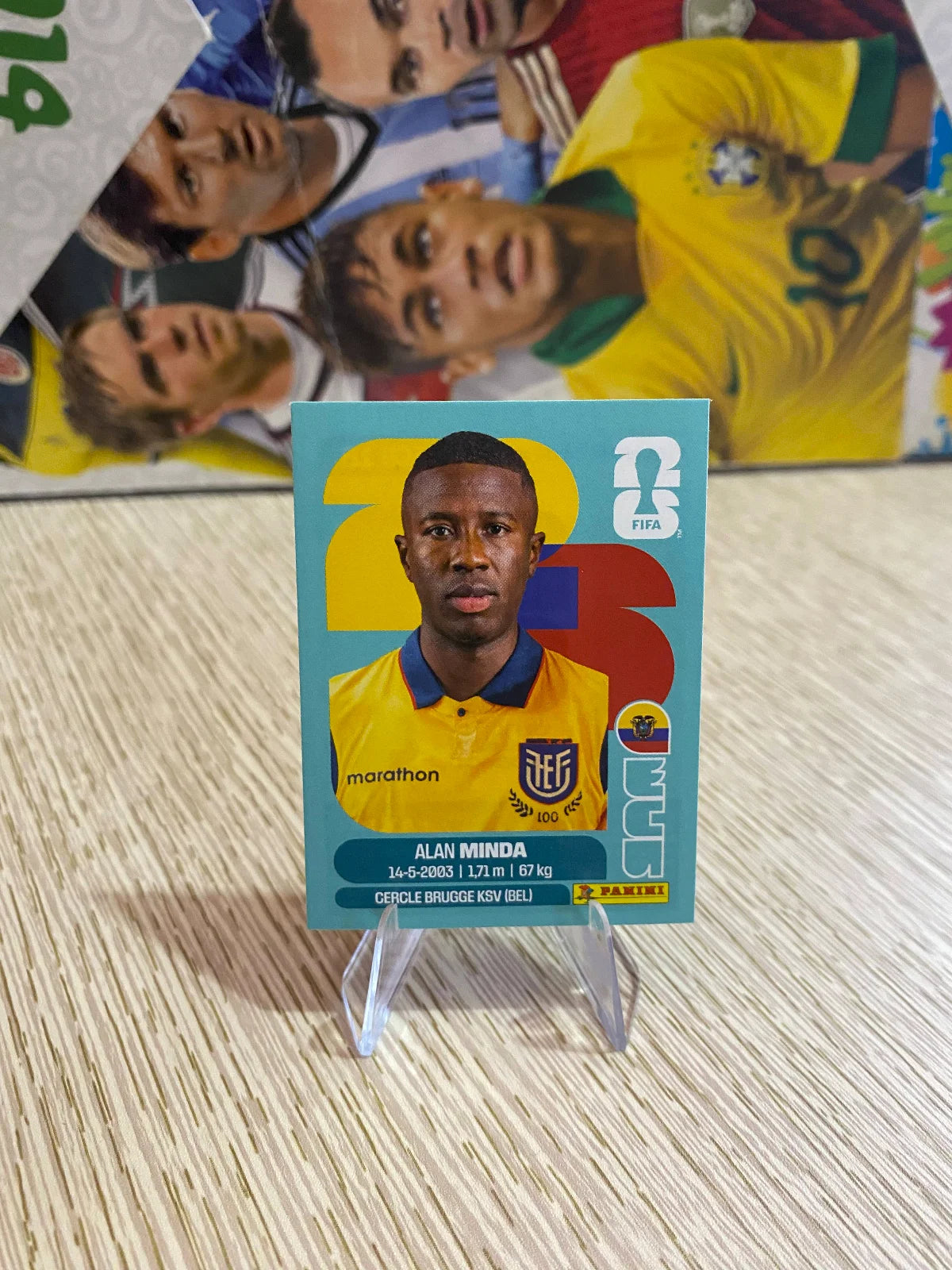 2026 Panini FIFA World Cup Stickers International Edition "Printed in Italy" Back - #ECU18 Alan Minda