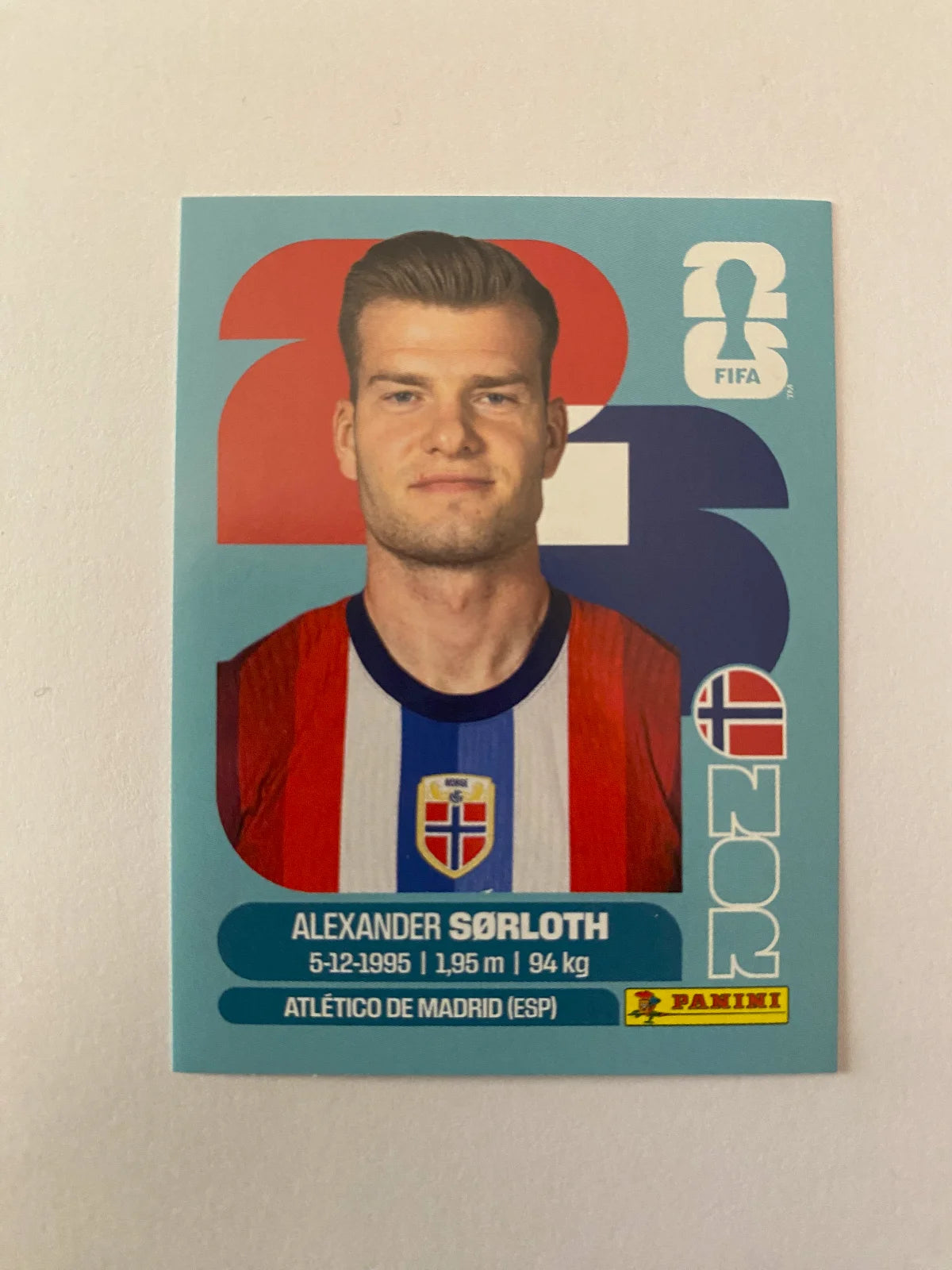 2026 Panini FIFA World Cup Stickers International Edition "Printed in Italy" Back - #NOR16 Alexander Sørloth
