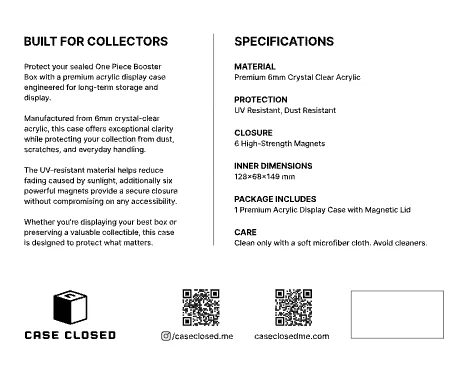 TCG Hard Protector — One Piece Booster Case