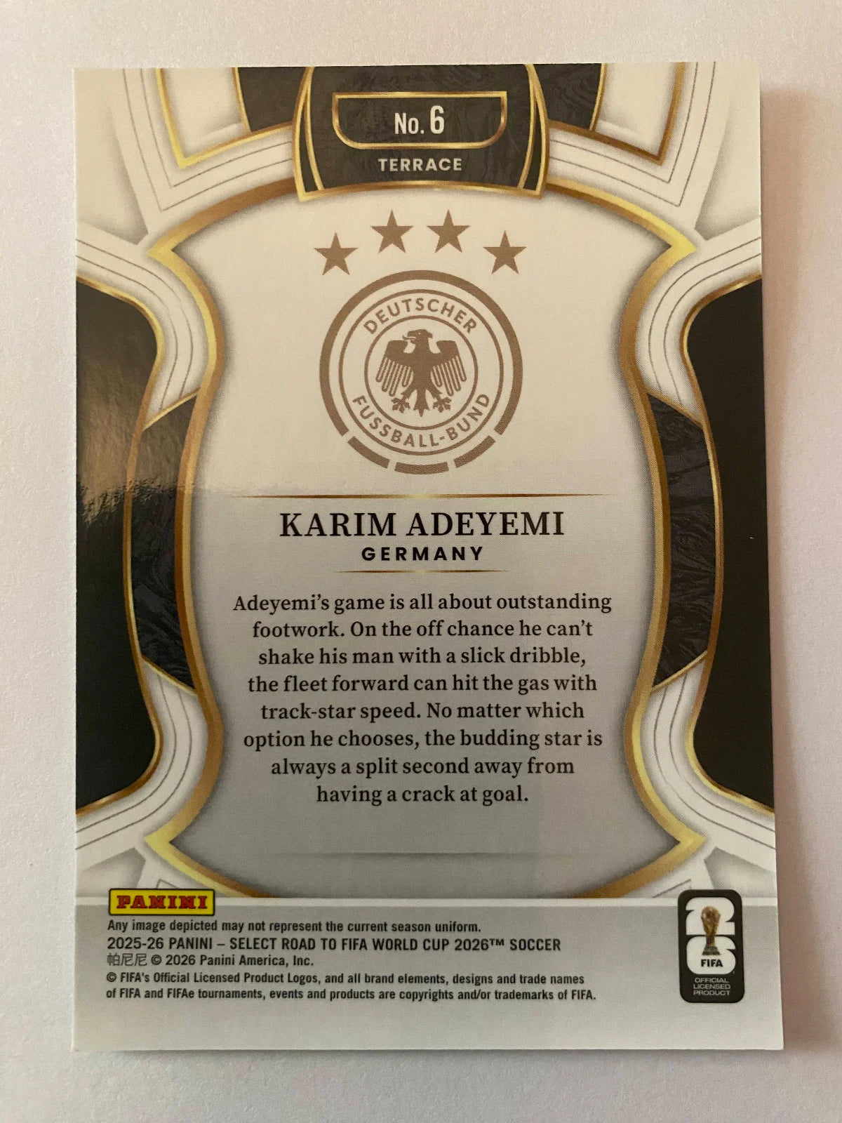 2025-26 Panini Select Road to FIFA World Cup - #6 Karim Adeyemi