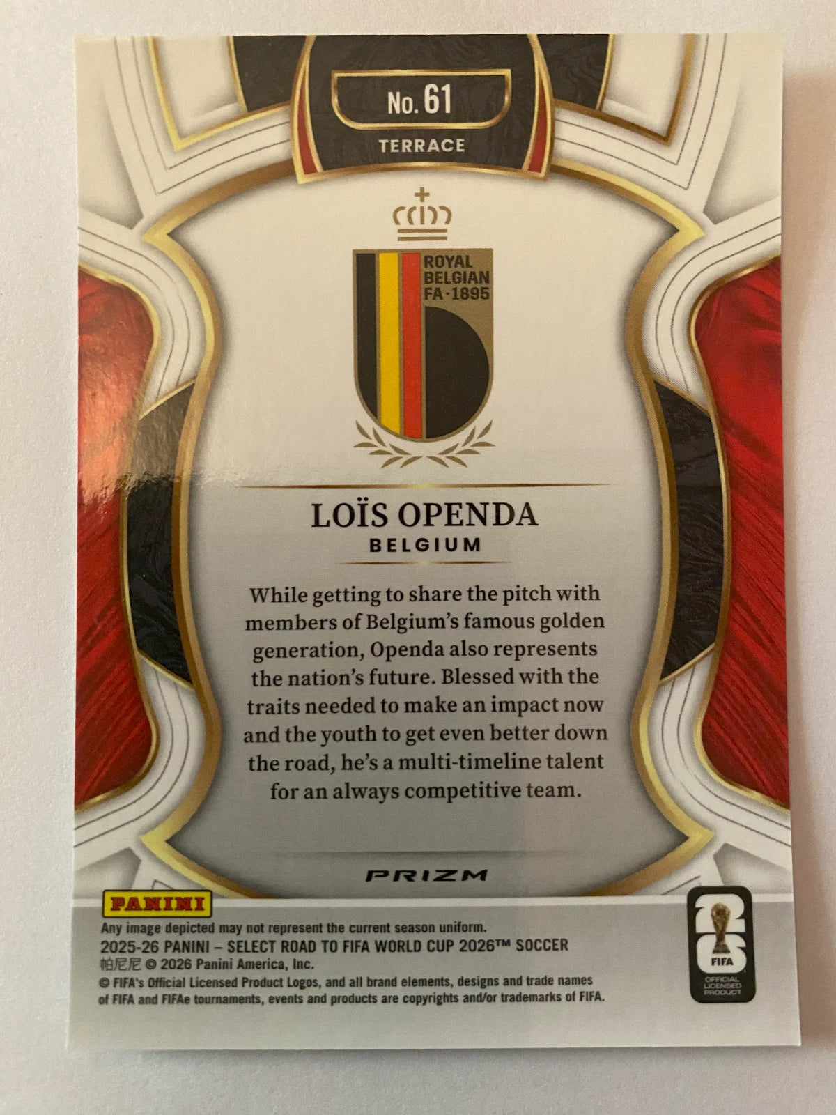 2025-26 Panini Select Road to FIFA World Cup - #61 Lois Openda