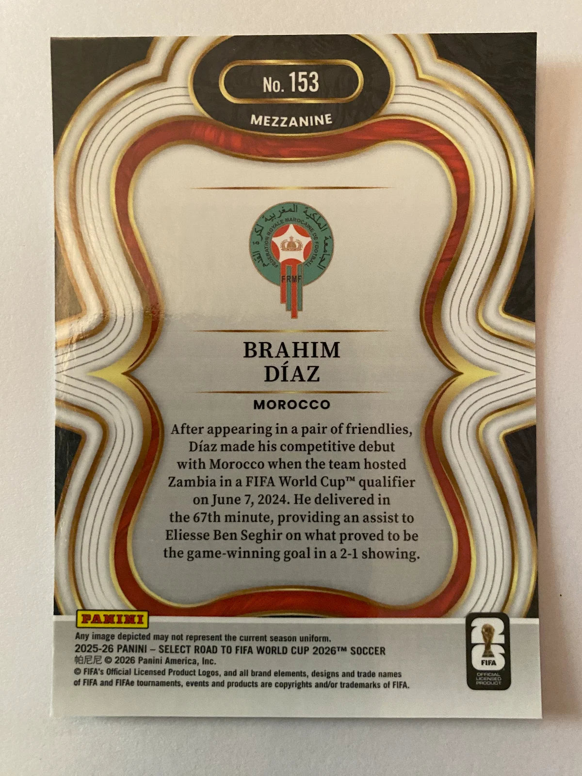 2025-26 Panini Select Road to FIFA World Cup - #153 Brahim Diaz