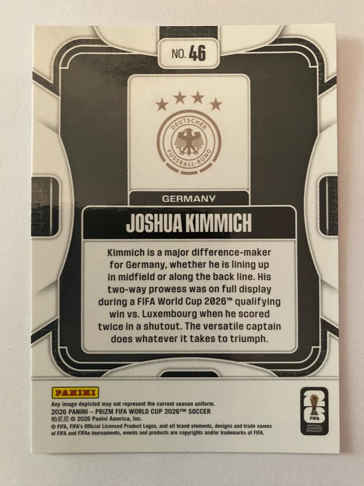 2026 Panini Prizm FIFA World Cup - #46 Joshua Kimmich