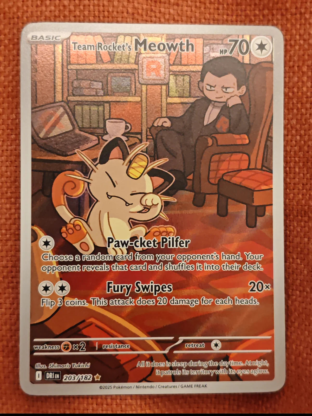 Team Rocket's Meowth 203/182 (Destined Rivals)