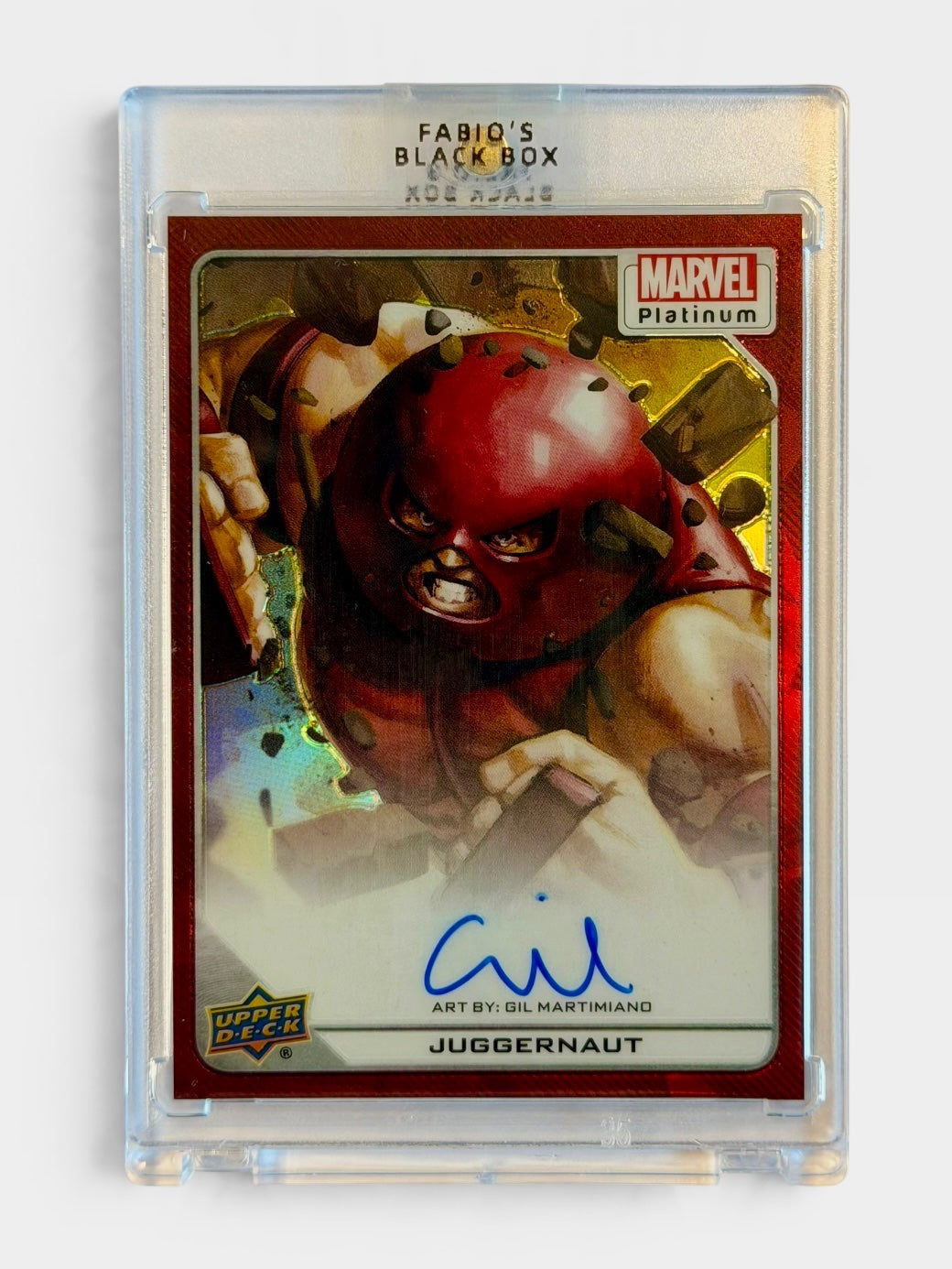 2022 Upper Deck Marvel Platinum Juggernaut Artist Auto by Gil Martimiano