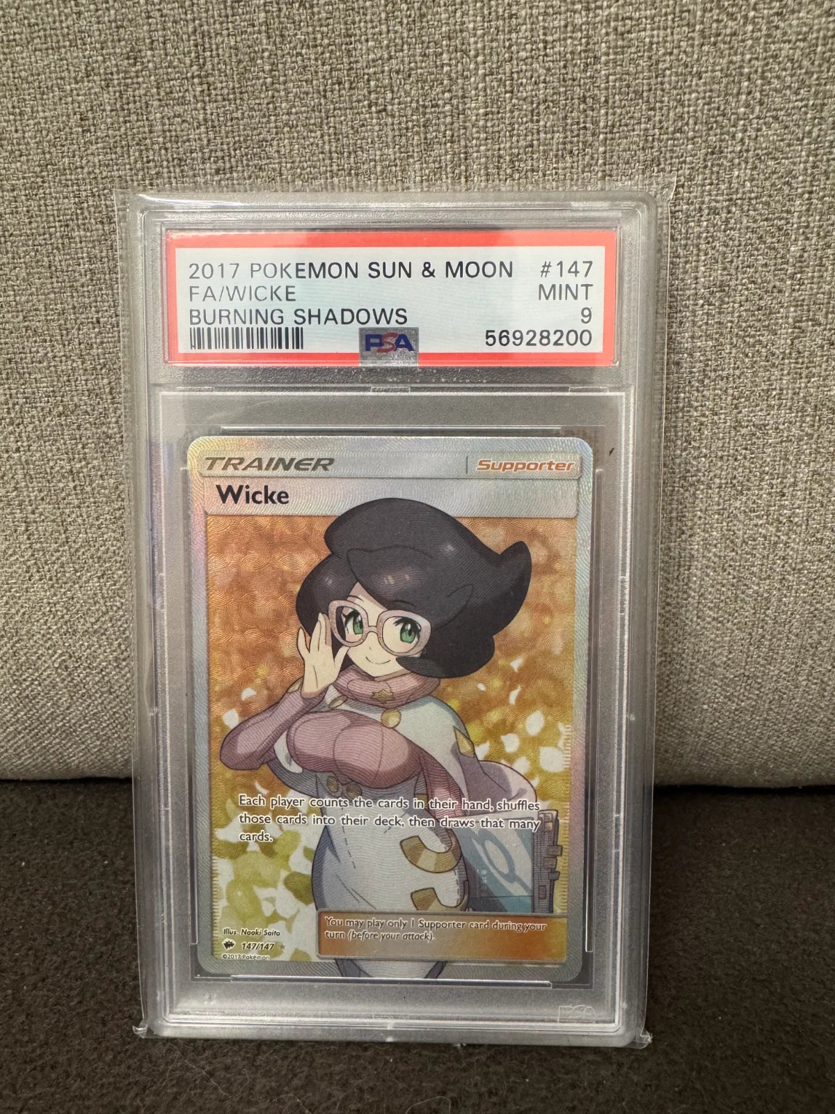 Wicke (Full Art) 147/147 (Burning Shadows) — PSA 9