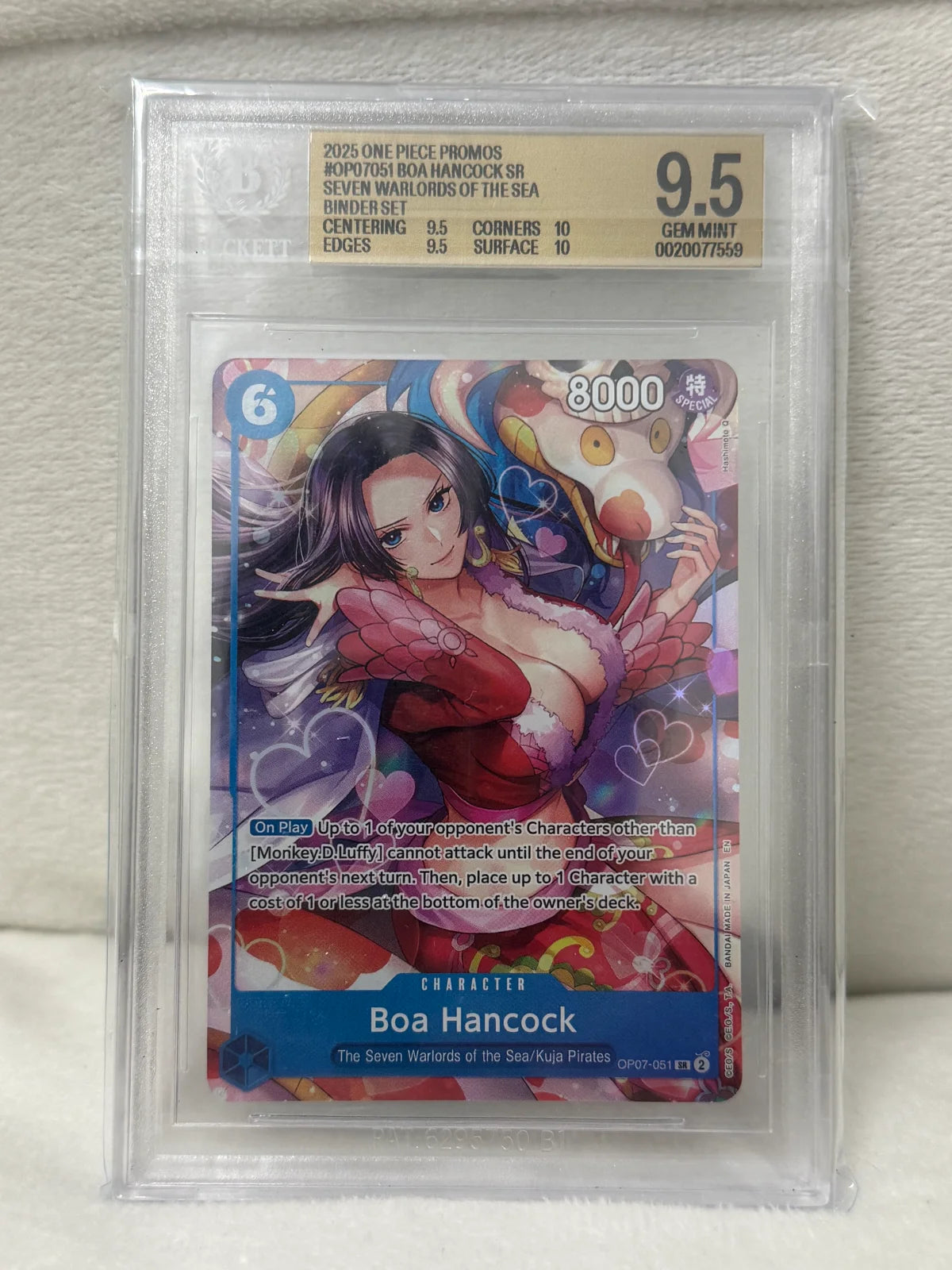 Boa Hancock (Seven Warlords of the Sea Binder Set) OP07-051 (One Piece Promotion Cards) — BGS 9.5