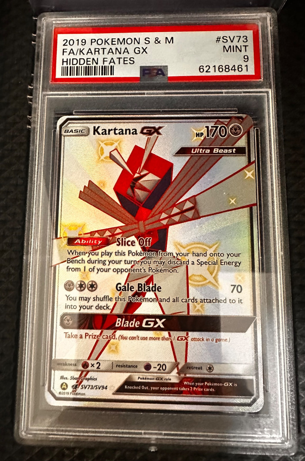 Kartana GX SV73/SV94 (Hidden Fates: Shiny Vault) — PSA 9