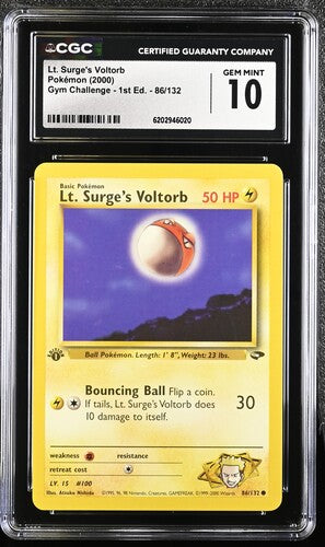 Lt. Surge's Voltorb 86 · 1st Edition (Gym Challenge) — CGC 10