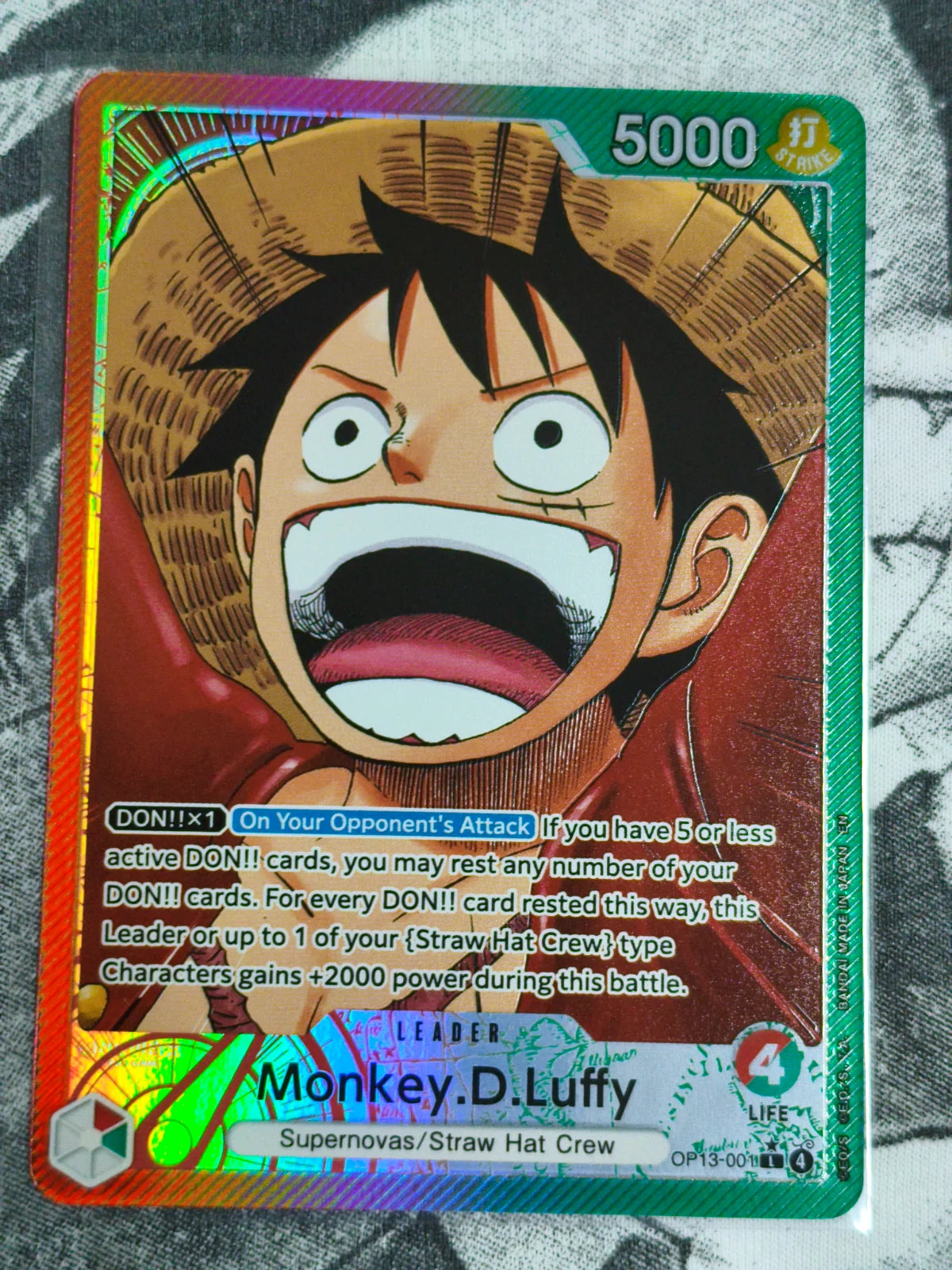 Monkey.D.Luffy (001) (Alternate Art) OP13-001 (Carrying On His Will)