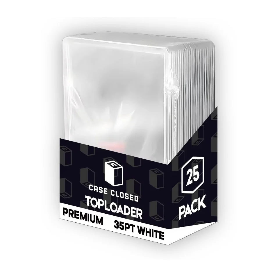 Caseclosed Premium Toploader — 25 Pack (35PT White)