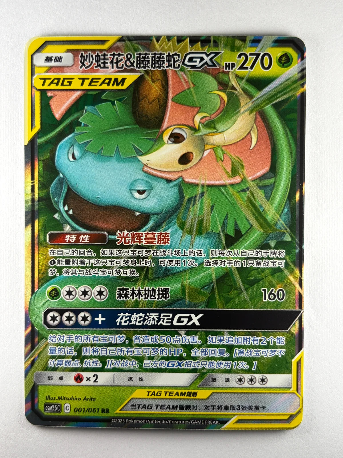 Venusaur & Snivy GX csM2.5C 001/061 RR TAG TEAM S-Chinese 2023