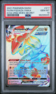 Rayquaza VMAX (Secret) 217/203 (Evolving Skies) — PSA 10