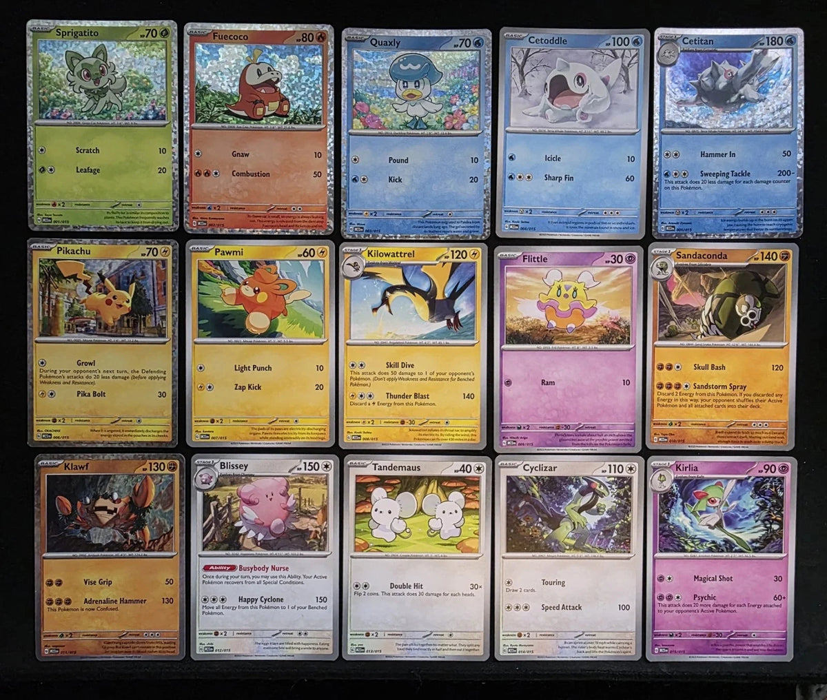 McDonald's 2023 Match & Battle Pokemon - Complete Full Set of 15 Cards