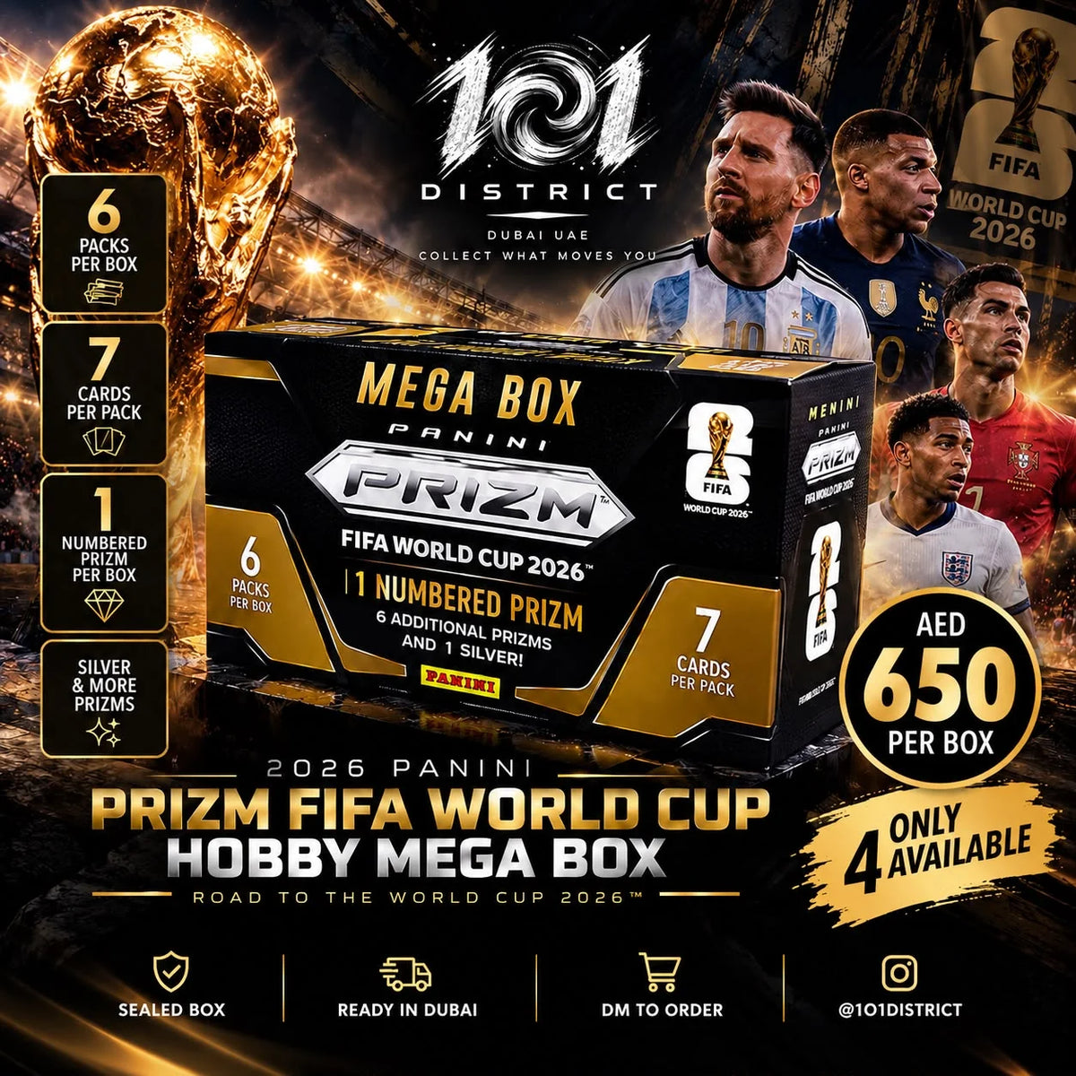 PANINI PRIZM FIFA WORLD CUP HOBBY MEGA BOX