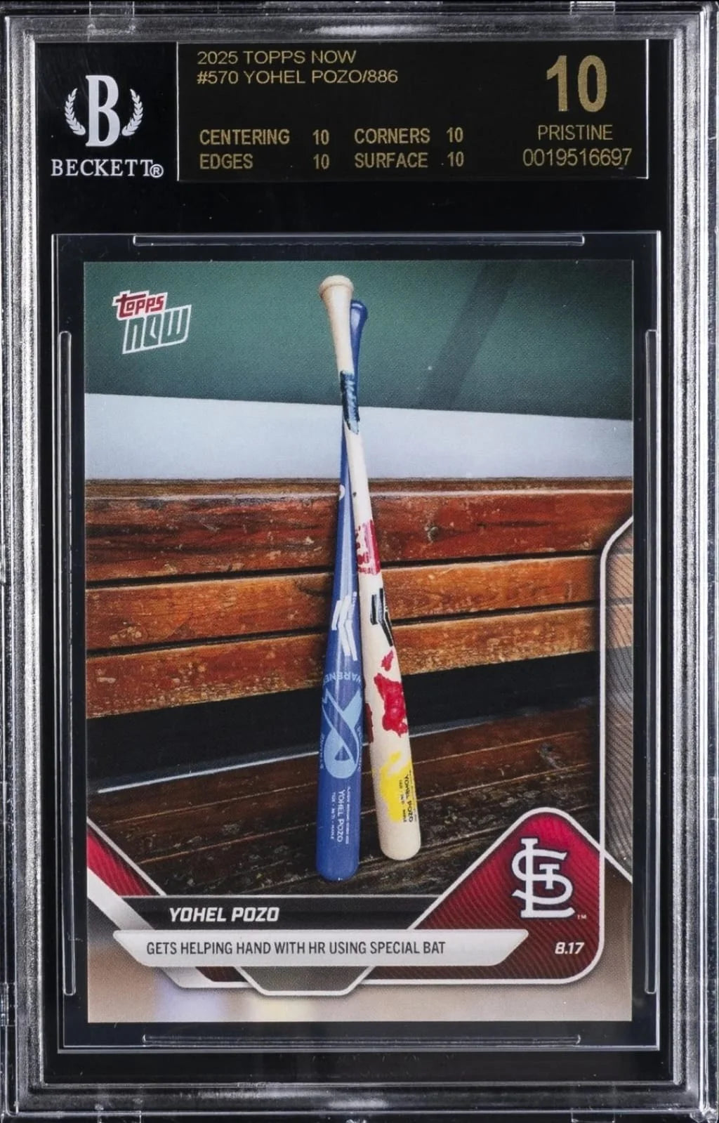 2025 Topps NOW #570 - Yohel Pozo, St. Louis Cardinals BGS10 Black label
