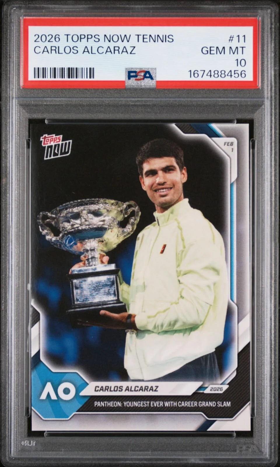 2026 Topps Now Tennis Carlos Alcaraz #11 PSA10