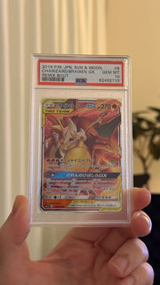 Charizard & Braixen GX (JP) 008/064 (Remix Bout) — PSA 10