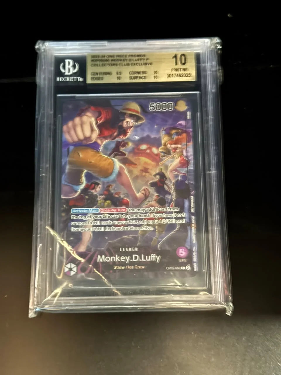 Monkey.D.Luffy (PSA Magazine) OP05-060 (One Piece Promos) — BGS 10 (Pristine)