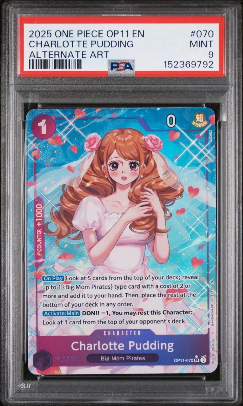 2025 One Piece Charlotte Pudding OP11-070 PSA9