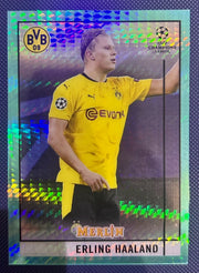 Erling Haaland 2020-21 Topps Merlin UEFA Aqua Prism Refractor
