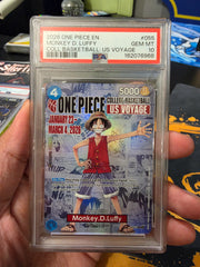 Monkey.D.Luffy (College Basketball US Voyage) P-055 (One Piece Promotion Cards) — PSA 10