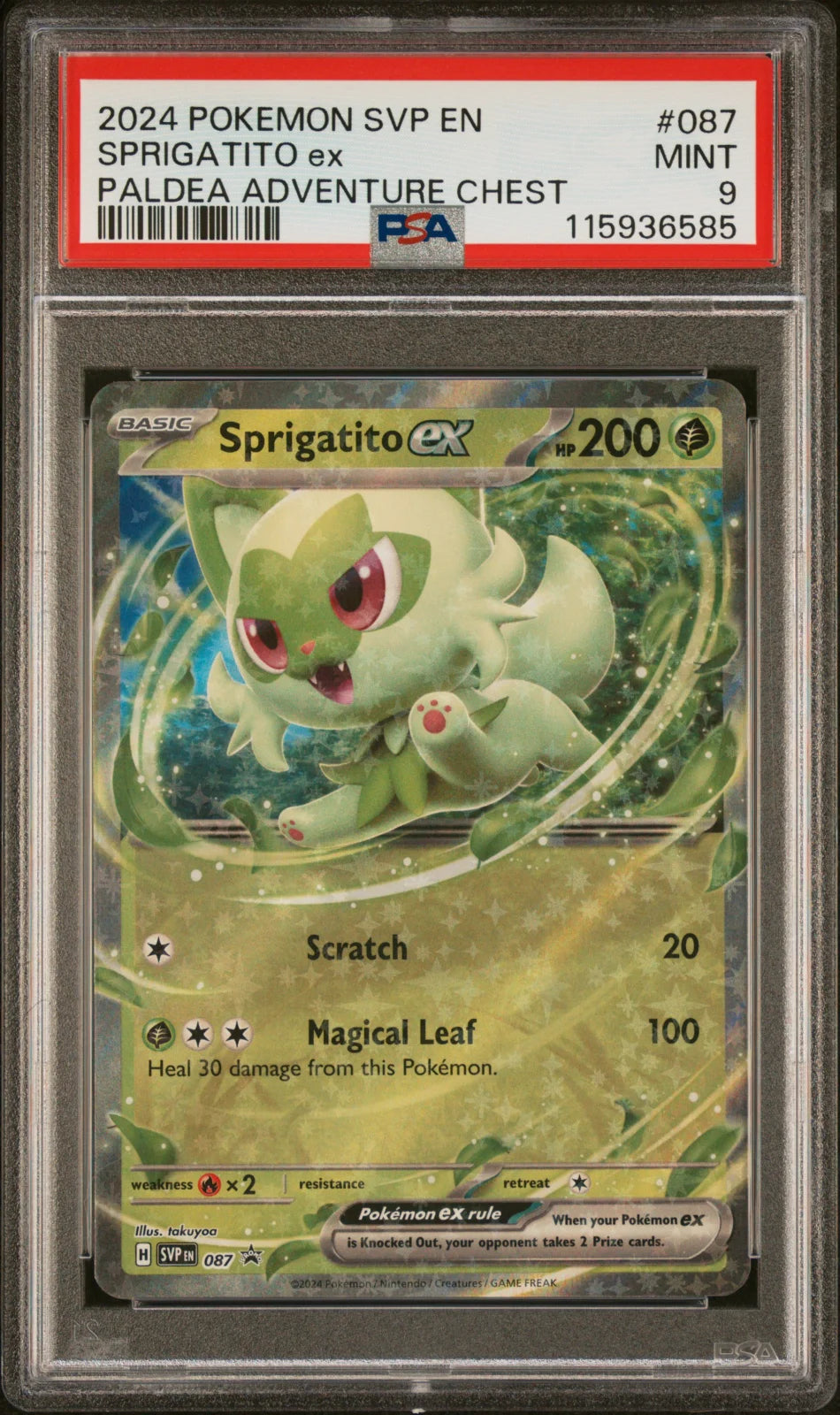 Sprigatito ex 087 (Scarlet & Violet Promo) — PSA 9