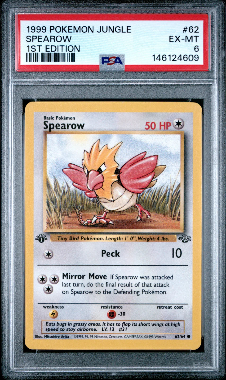 Spearow 62 · 1st Edition (Jungle) — PSA 6