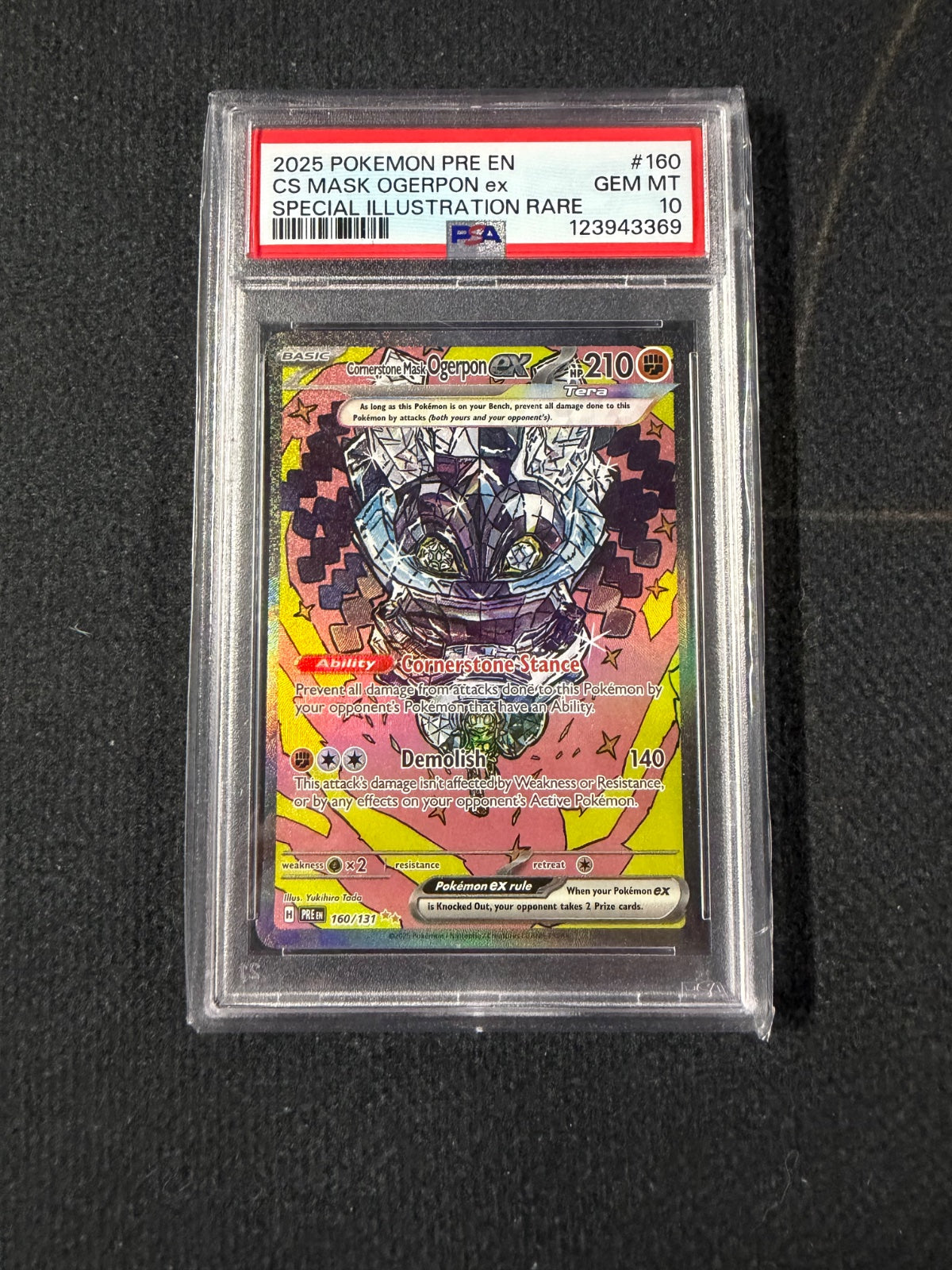 2025 Pokémon PRE EN CS Mask Ogerpon ex SIR PSA 10