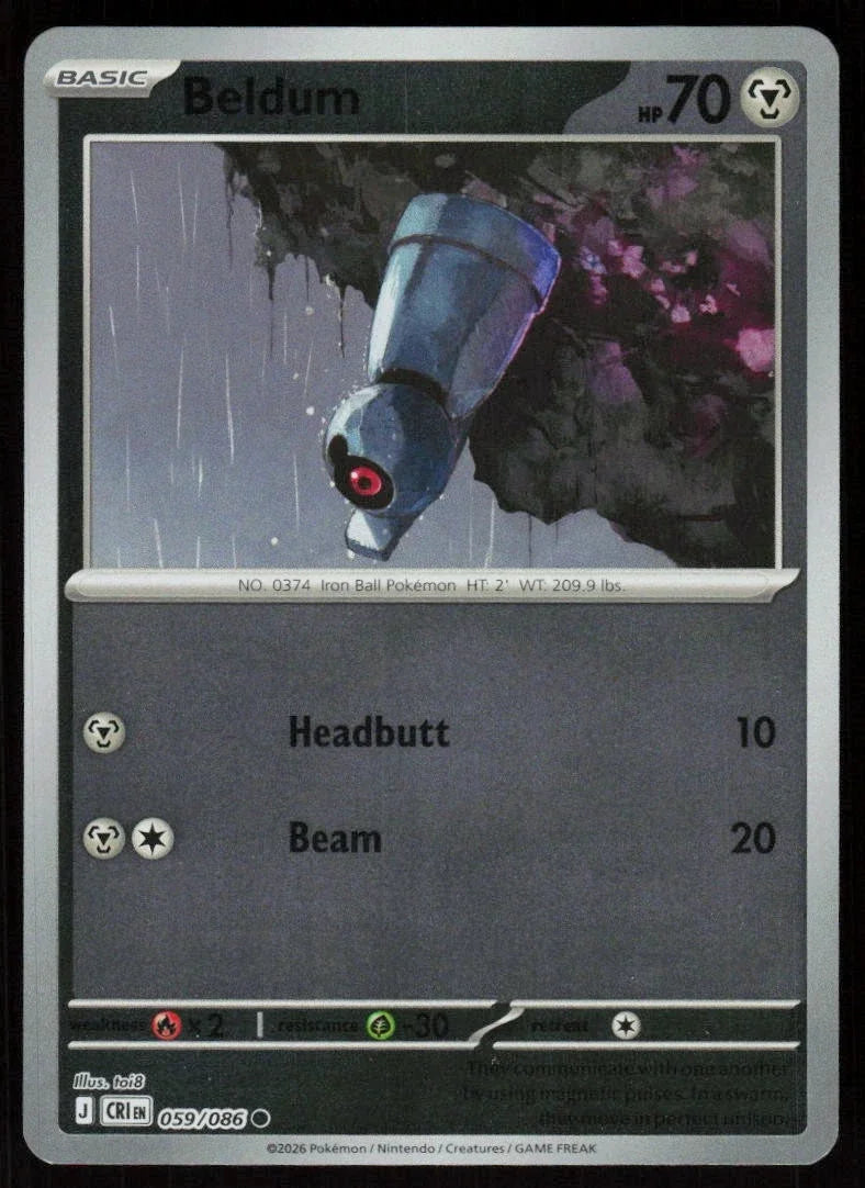 Beldum 059/086 · Reverse Holofoil (Chaos Rising)