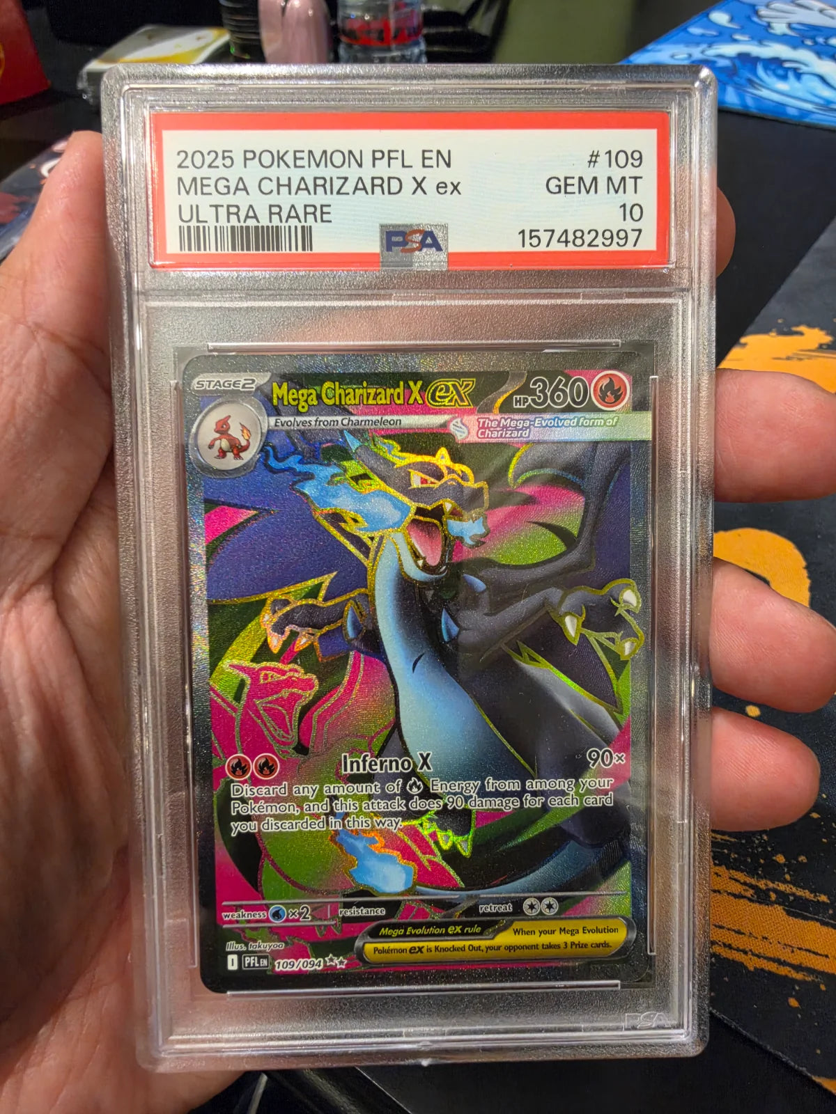 Mega Charizard X ex 109/094 (Phantasmal Flames) — PSA 10