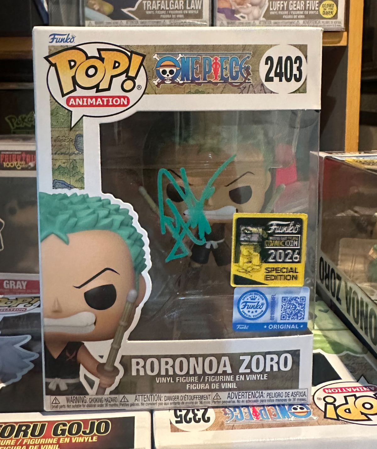 Zoro Funko pop MEFCC 2026 exclusive signed by Mackenyu with COA