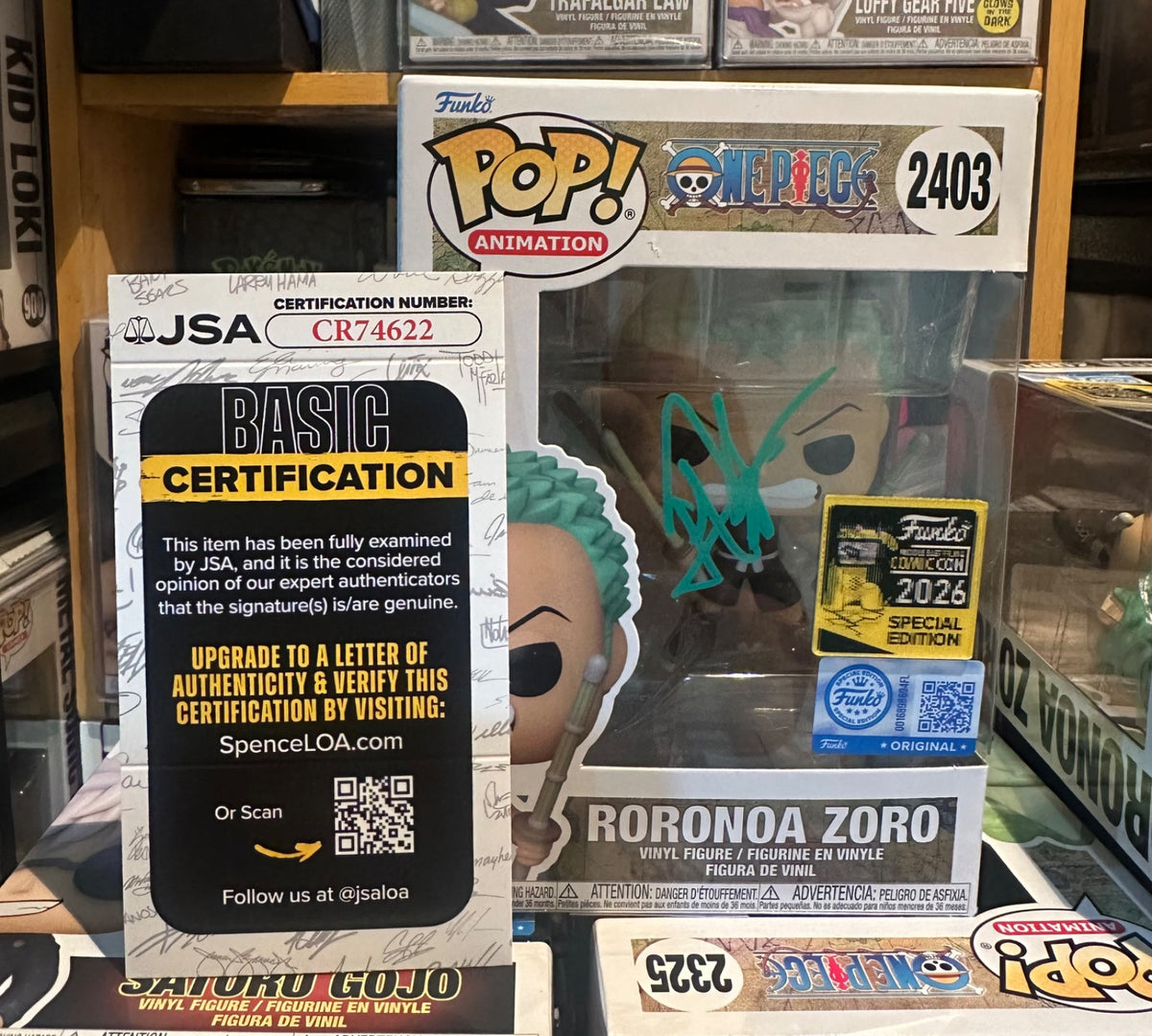 Zoro Funko pop MEFCC 2026 exclusive signed by Mackenyu with COA