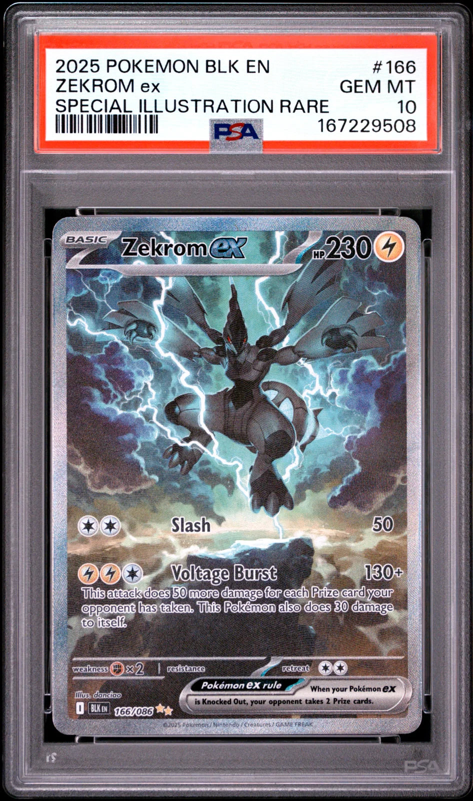 Zekrom ex 166/086 (Black Bolt) — PSA 10